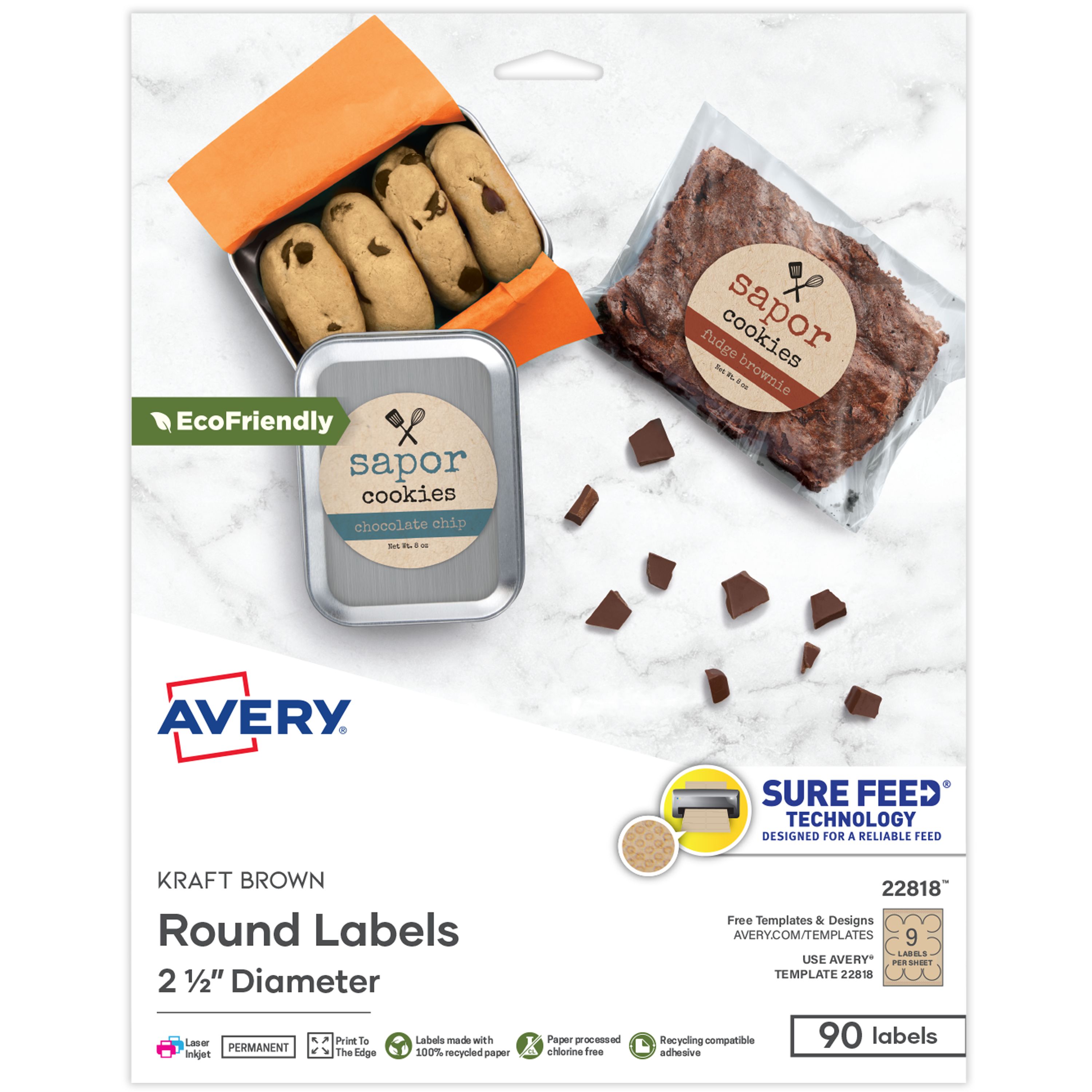 Kraft Brown Labels, 2.5